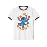 Fun Ohana Ringer T-Shirt for Family Gatherings, Cute Casual Wear, Gift for Friends, Summer Outing Tee, Children’s Day Celebration