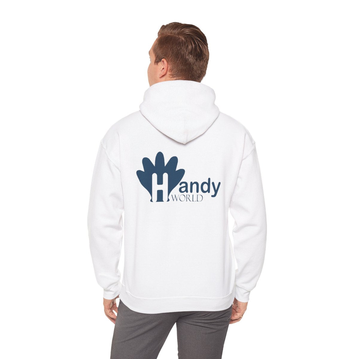 Charming Hooded Sweatshirt Featuring 'Handy World' Design | Cozy Gift for Friends, Birthdays, Casual Wear, Unique Fashion