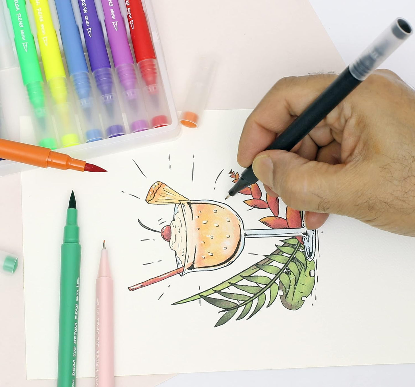 Dual Tip Brush Markers Art Pen Set – THE CEO Coloring Markers