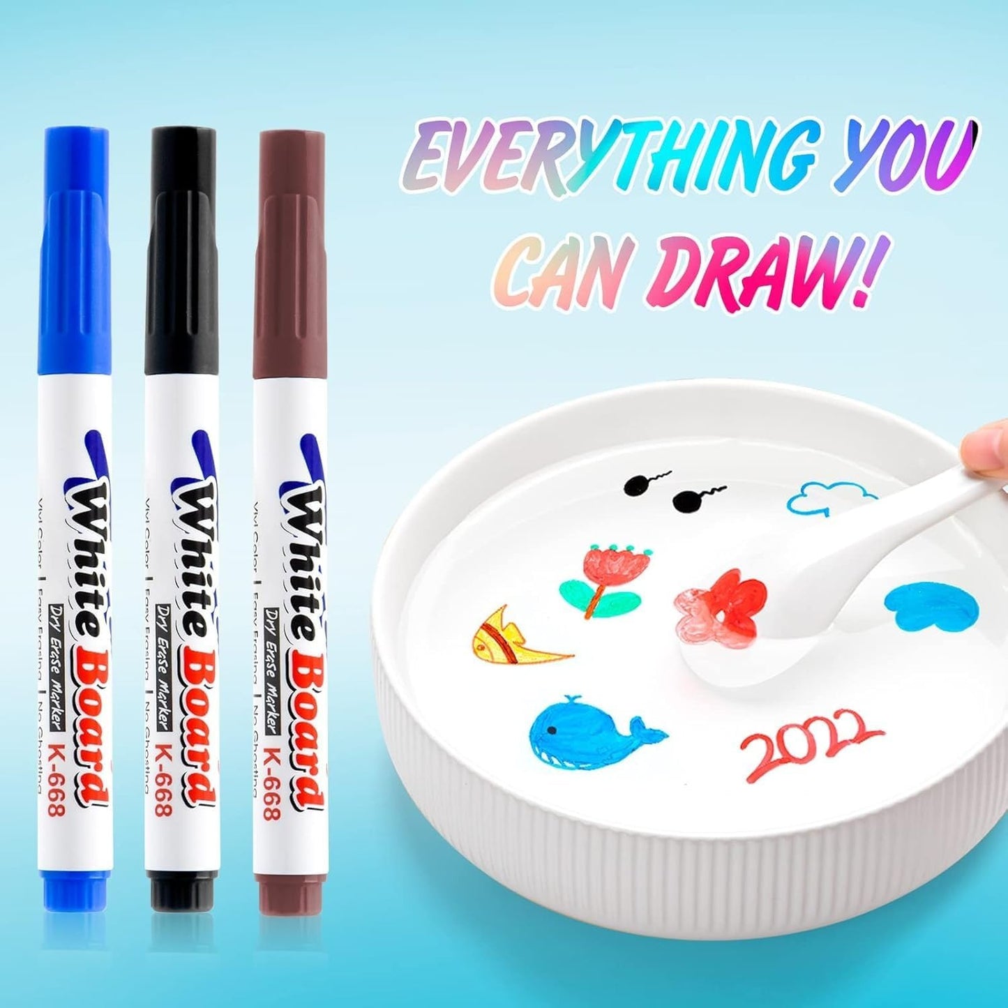 Magical Drawing Pens Set – 12pcs Water Art & Doodle Markers