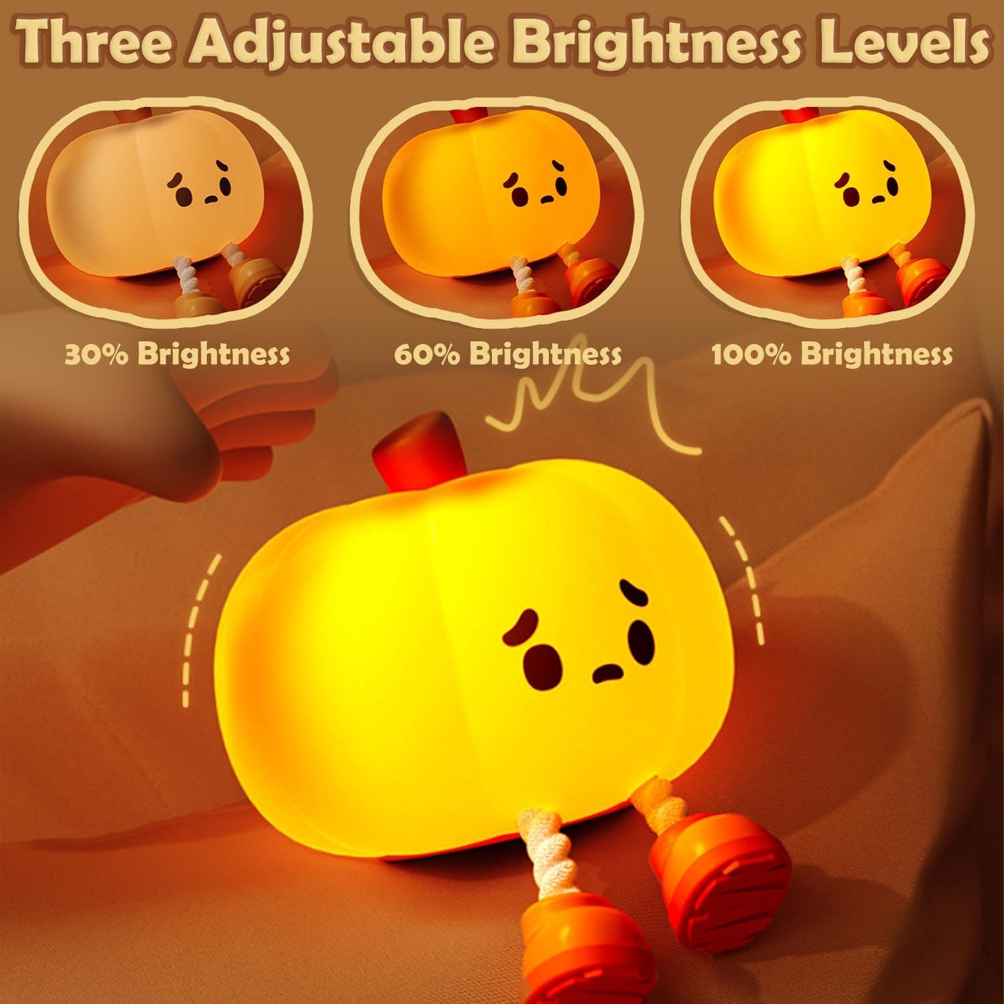 Cute Silicone Halloween Pumpkin Night Light