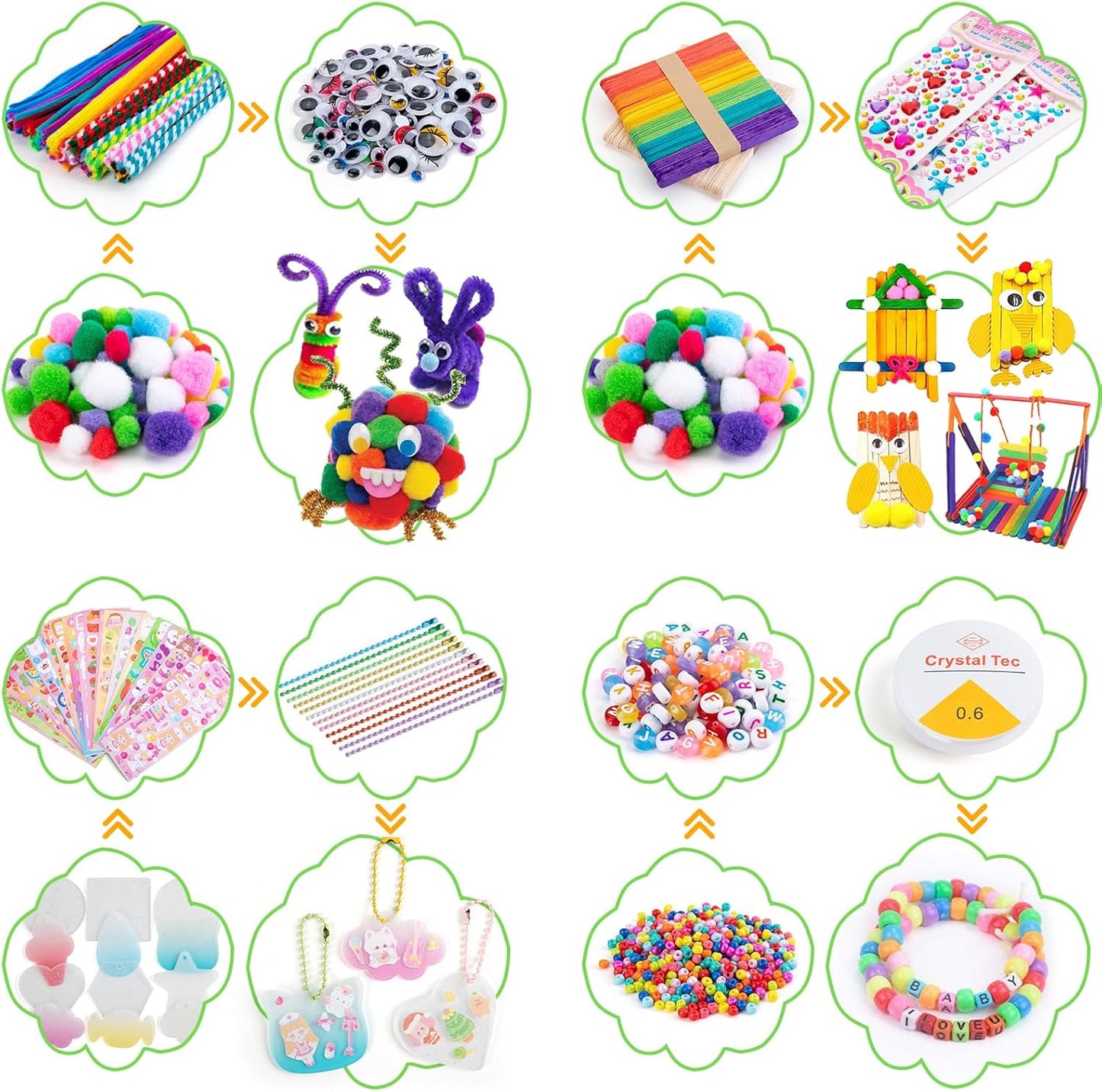 Ultimate 2000+ Pcs Sundaymot Craft Supplies – DIY Set for Creative Minds