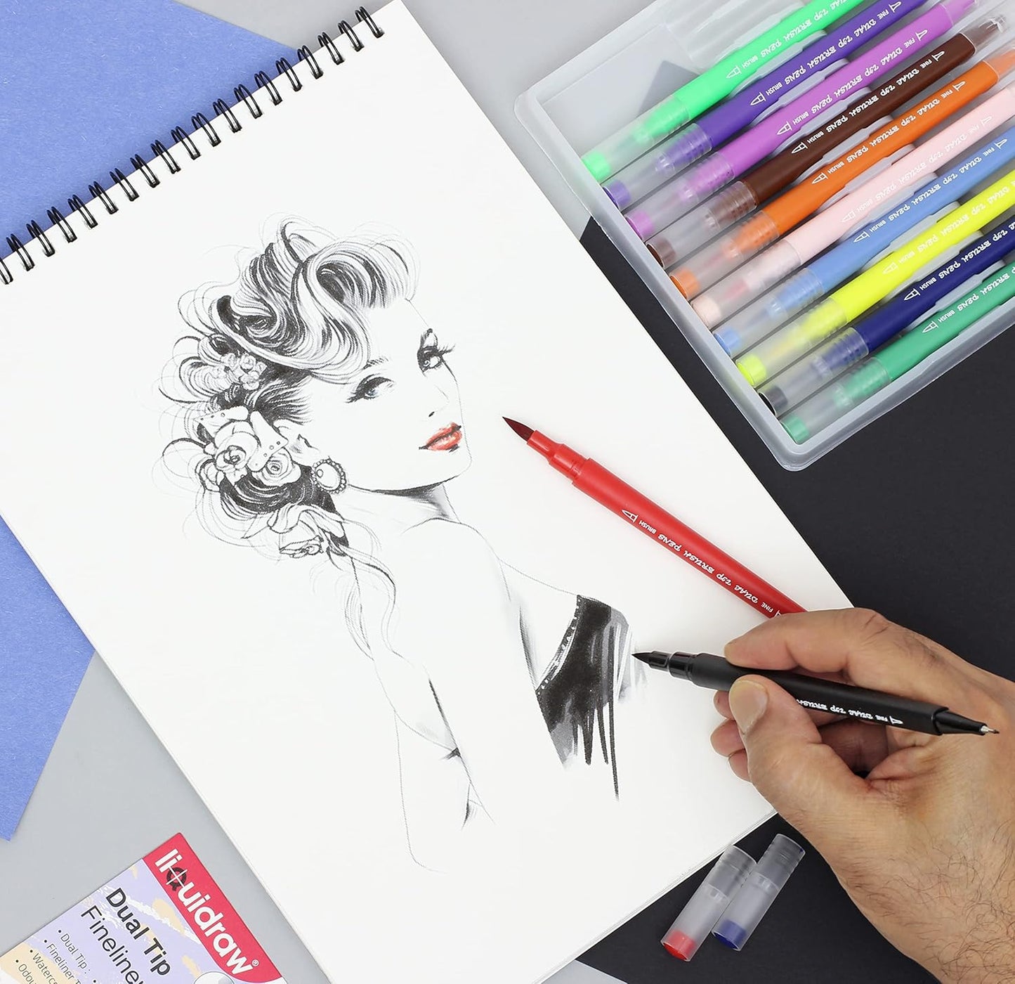 Dual Tip Brush Markers Art Pen Set – THE CEO Coloring Markers