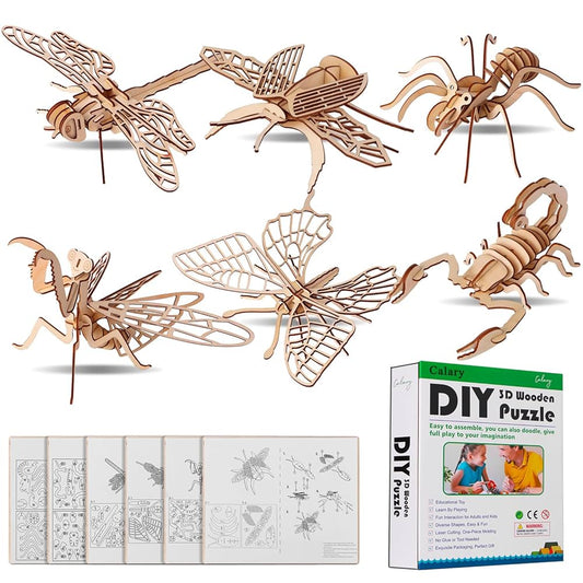 DIY Wooden Insect Model Puzzle for Kids (3D Craft)