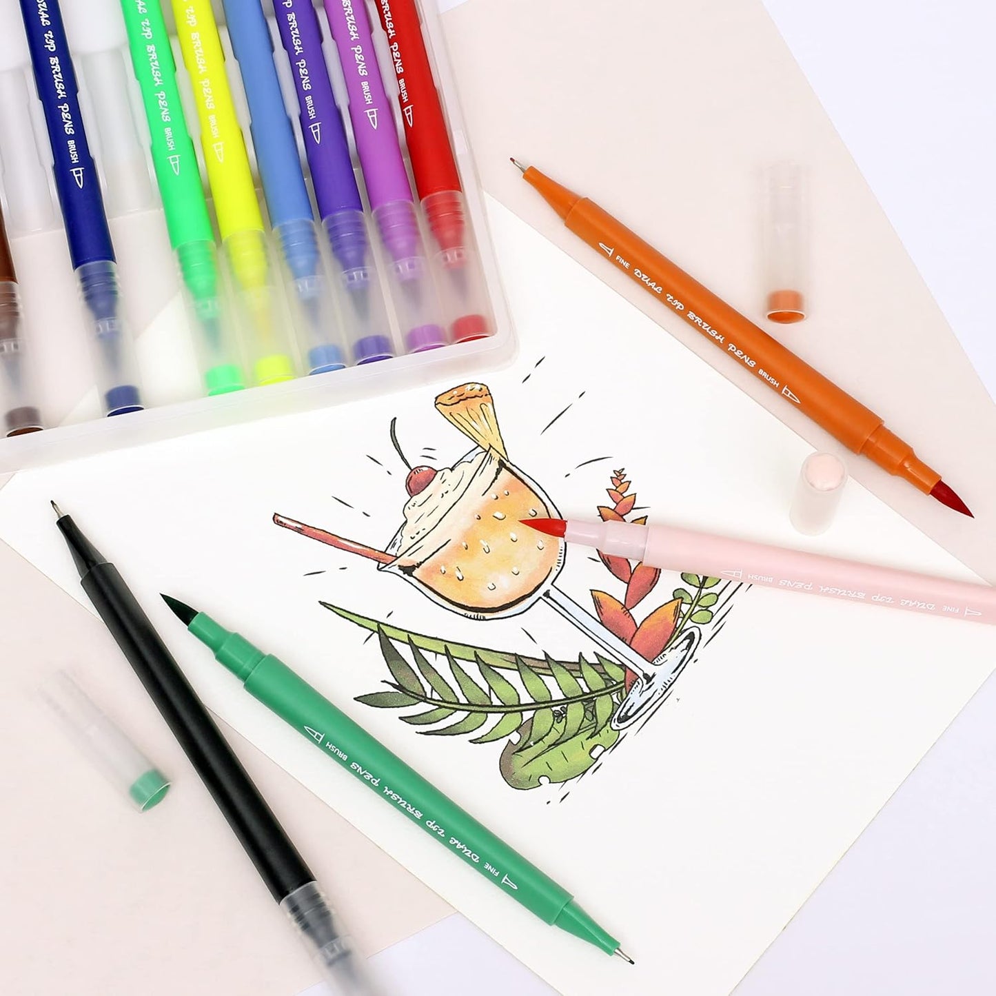Dual Tip Brush Markers Art Pen Set – THE CEO Coloring Markers
