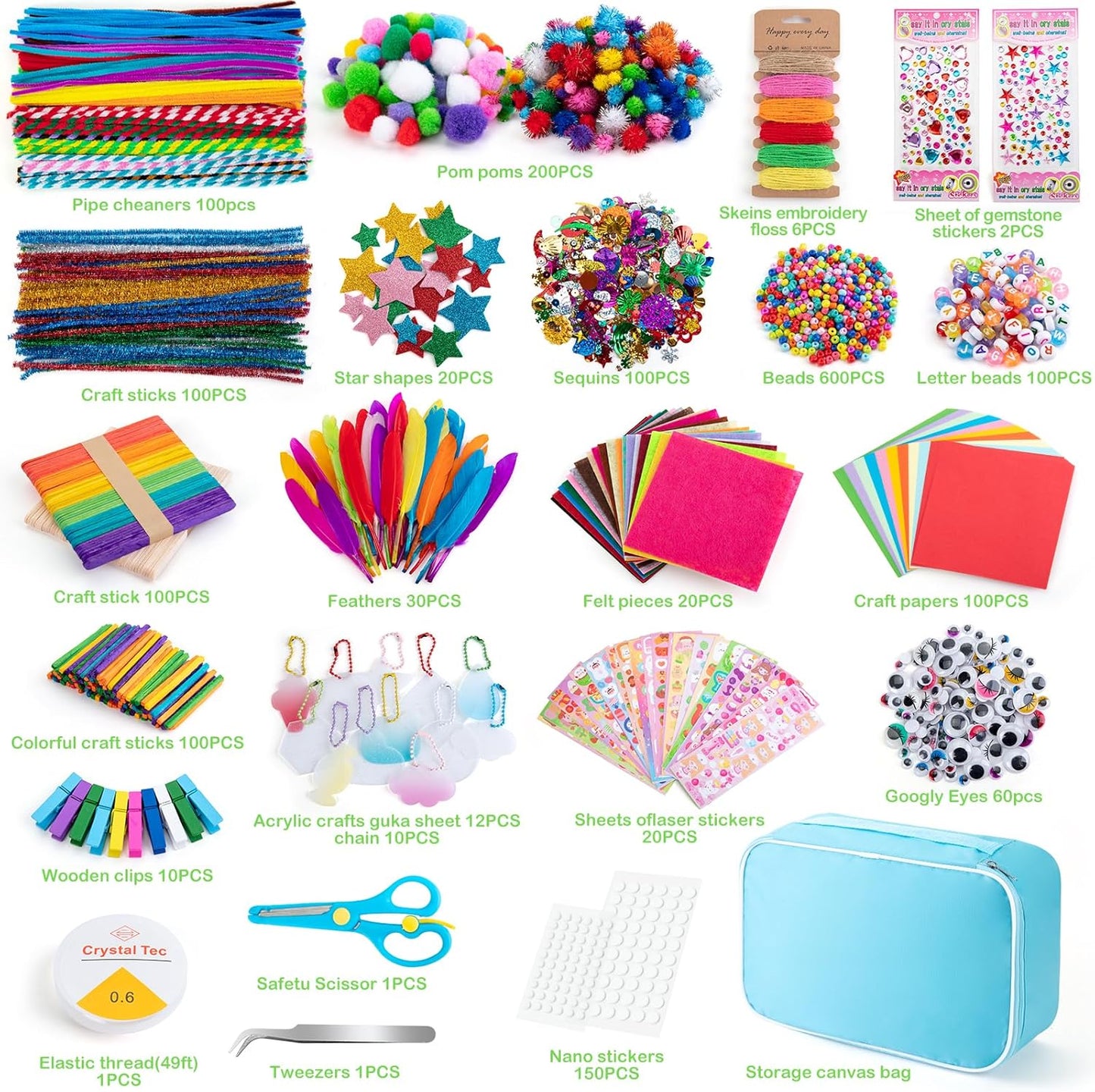 Ultimate 2000+ Pcs Sundaymot Craft Supplies – DIY Set for Creative Minds