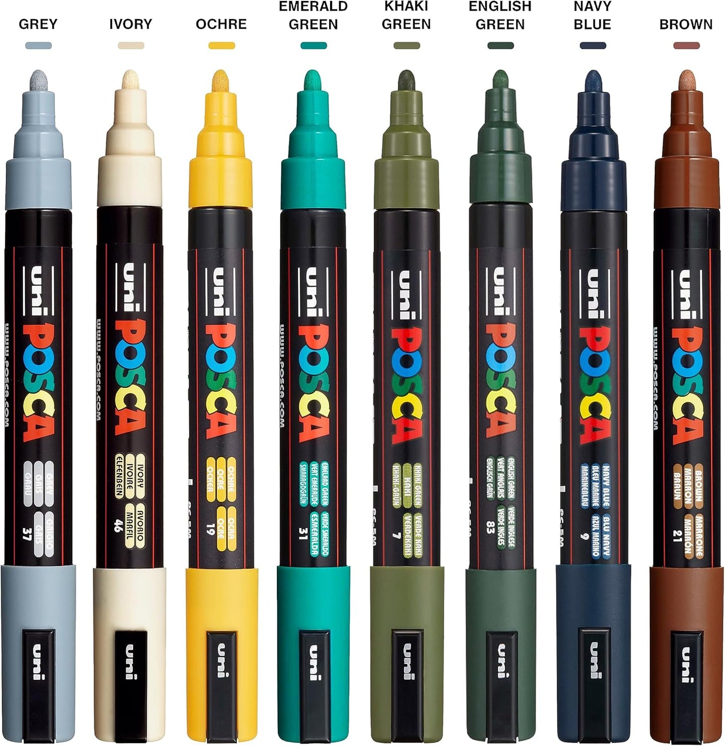 POSCA® Paint Marker Set, 8 Colors, PC-5M Earth Tone Set