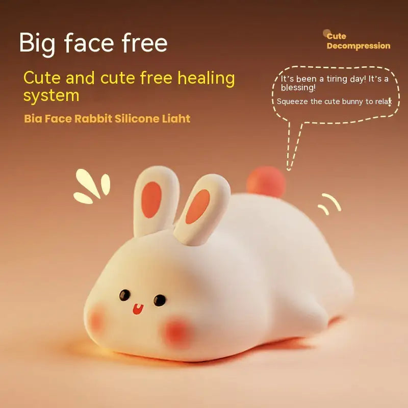 Cute Rabbit LED Night Light – Touch Sensor Bedroom & Home Decor