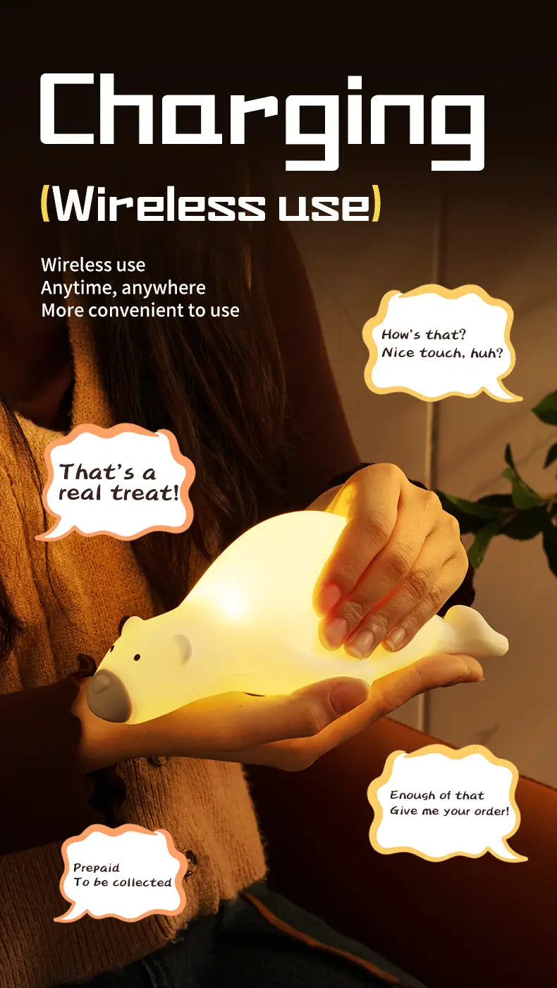 Cute Silicone Duck Night Light - Rechargeable Touch Lamp