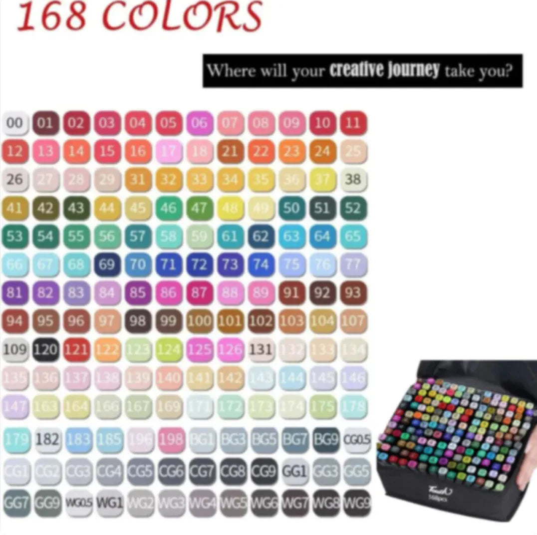 168 Colors Dual Tip Art Markers