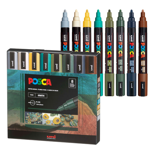 POSCA® Paint Marker Set, 8 Colors, PC-5M Earth Tone Set