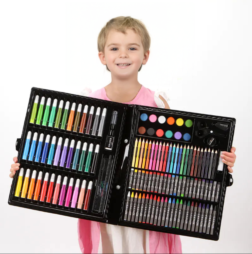 All-In-One 150-Piece Art Set with Markers and Crayons
