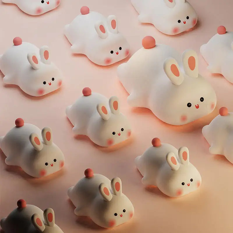 Cute Rabbit LED Night Light – Touch Sensor Bedroom & Home Decor