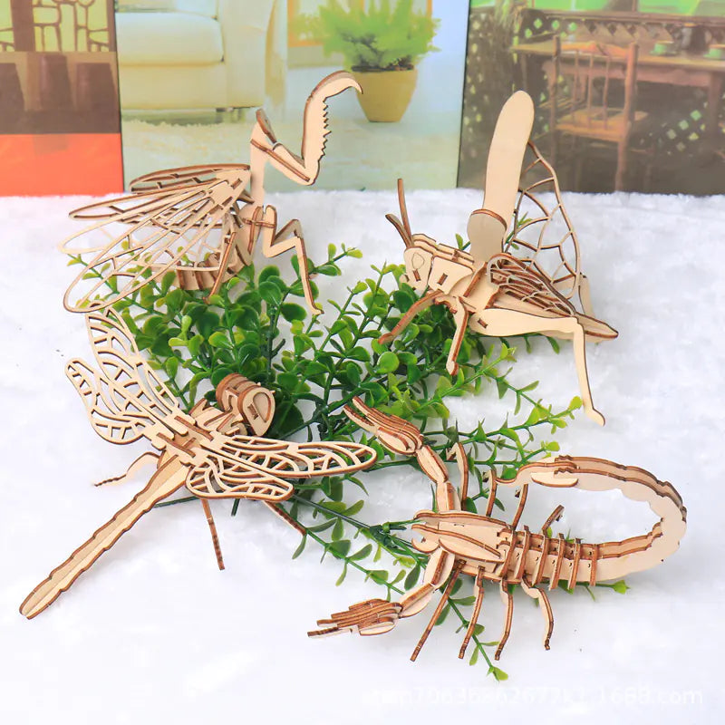 DIY Wooden Insect Model Puzzle for Kids (3D Craft)
