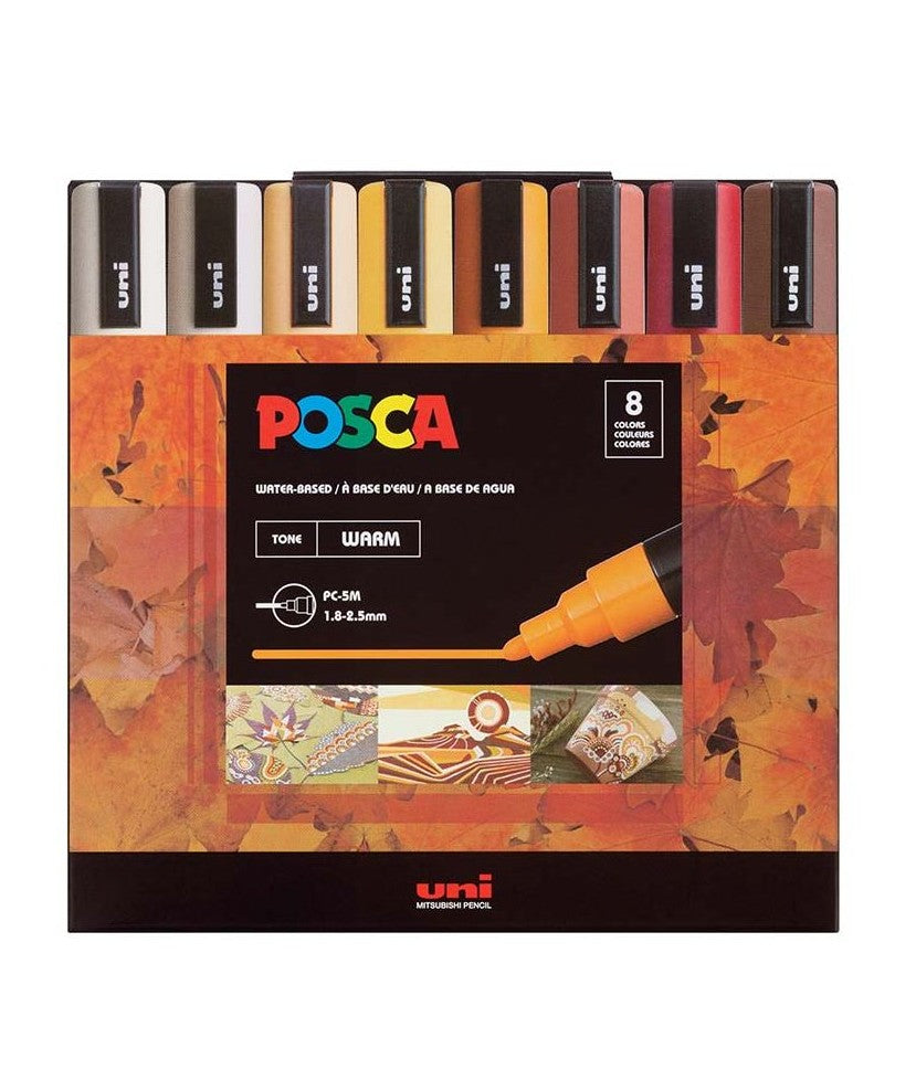 POSCA® Paint Marker Set, 8 Colors, PC-5M Warm Tone Set