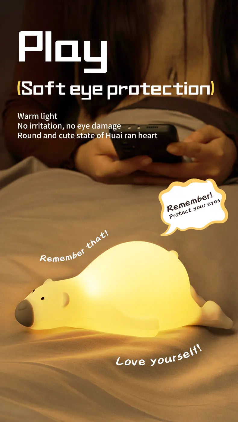 Cute Silicone Duck Night Light - Rechargeable Touch Lamp