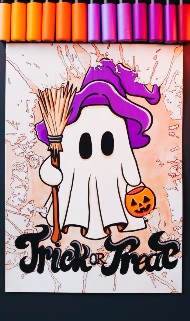Printable Art  (PDF & PNG)- Trick or Treat Ghost