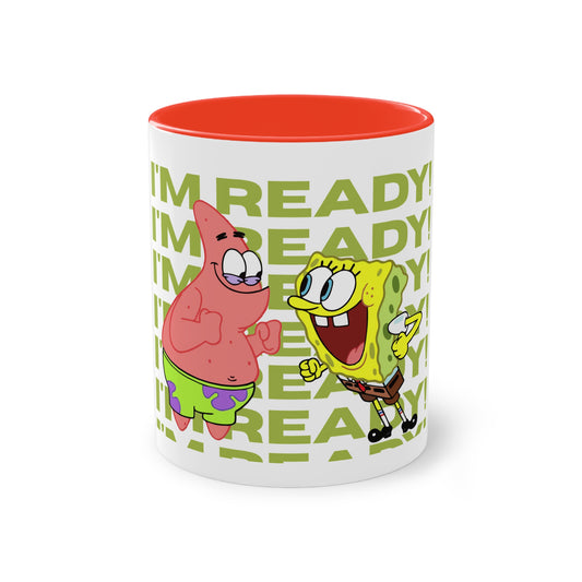 SpongeBob & Patrick Two-Tone Coffee Mug - Perfect for Kids, Cartoon Lovers, Gifts, Birthdays, Home Decor
