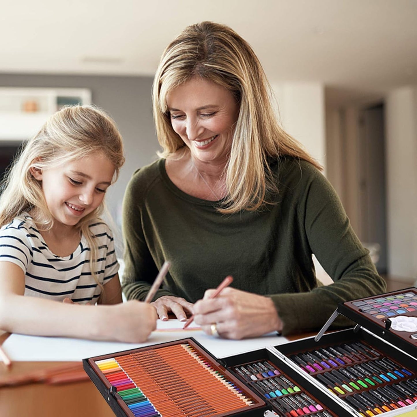 All-in-One Drawing Set with Pencils & Watercolors