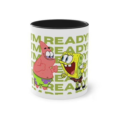 SpongeBob & Patrick Two-Tone Coffee Mug - Perfect for Kids, Cartoon Lovers, Gifts, Birthdays, Home Decor