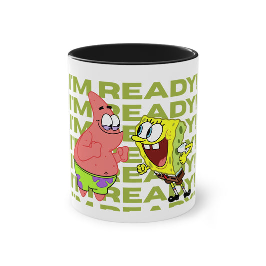 SpongeBob & Patrick Two-Tone Coffee Mug - Perfect for Kids, Cartoon Lovers, Gifts, Birthdays, Home Decor