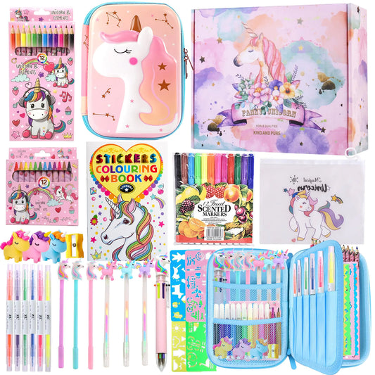 Creative Unicorn High Quality Art Set: 56 Scented Markers for Girls