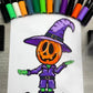 Printable Art  (PDF & PNG)- Pumpkin Witch Character