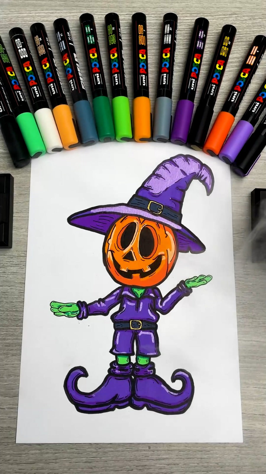 Printable Art  (PDF & PNG)- Pumpkin Witch Character