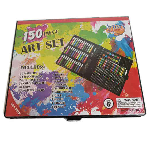 All-In-One 150-Piece Art Set with Markers and Crayons