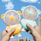Cute Cartoon Mini Pig Fan with Light - USB Desk Fan